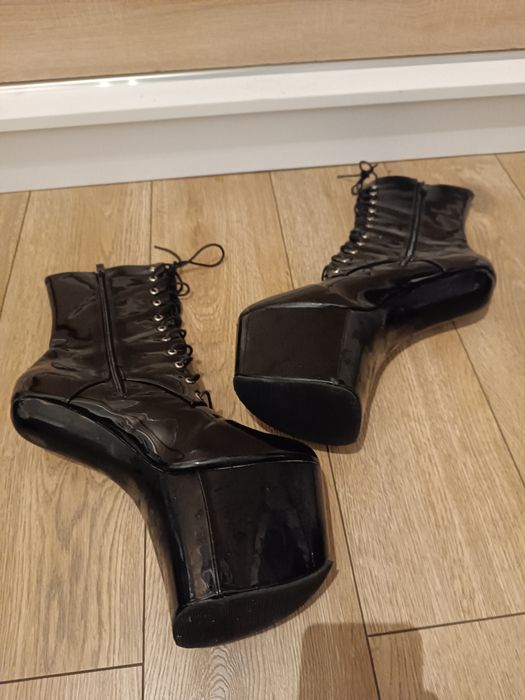 Czarne botki pole dance