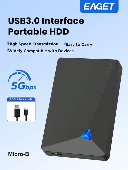 EAGET зовнішній HDD 500GB USB 3.0 - швидкість 5 Гбіт/с