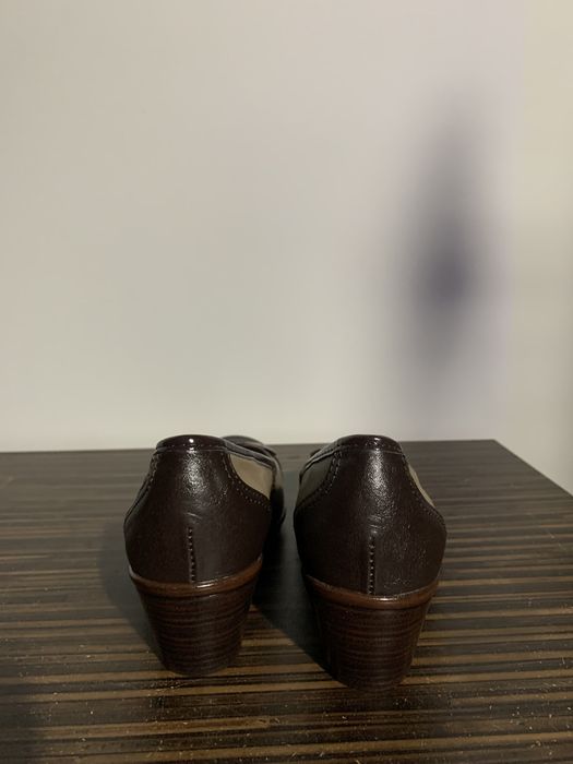 buty janmark brazowe nowe na malym obcasie rozmiar 36