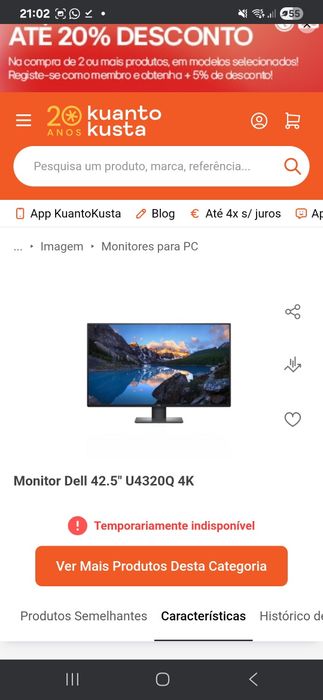 Monitor Dell 42.5 ultra 4k