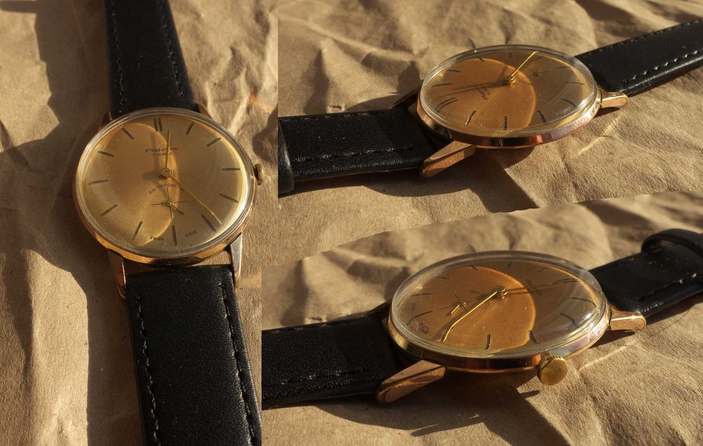 Часы швейцарские механические Adria (~1960). Позолота.