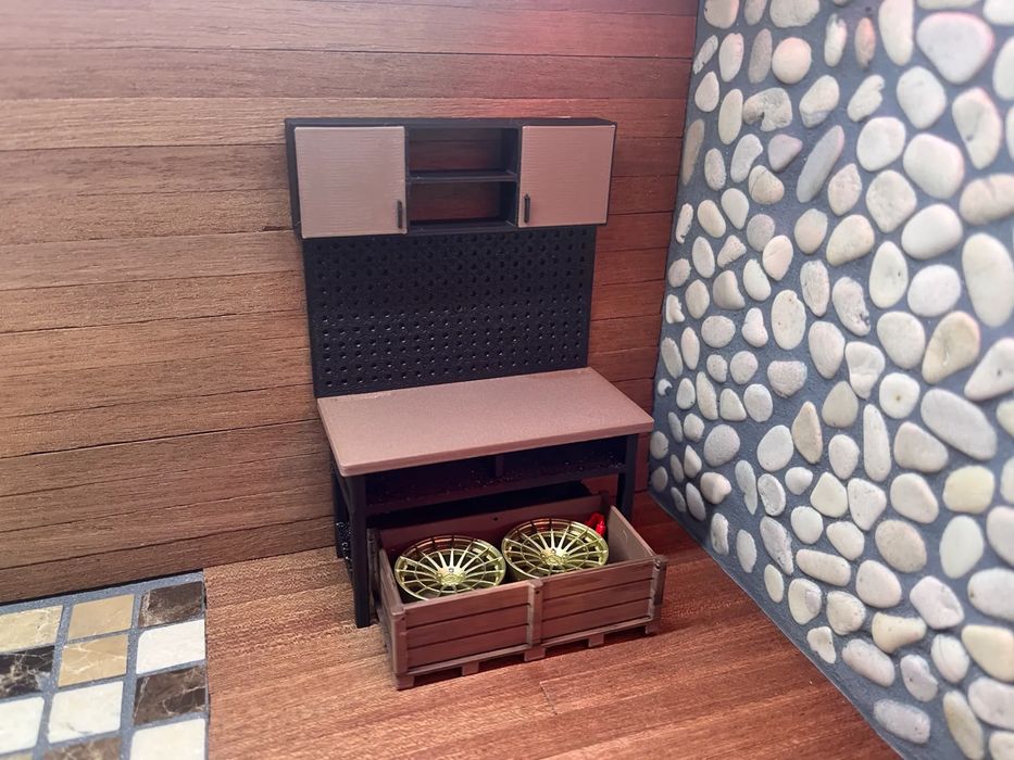 Bancada de Ferramentas Miniatura Diorama 1:18 & 1:24