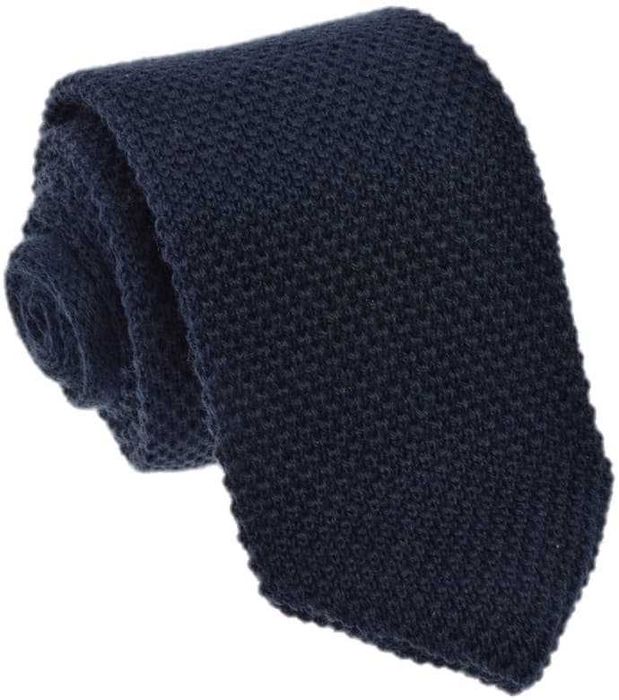 Krawat z dzianiny  knit granatowy