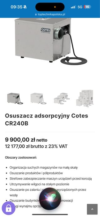 Cotes CR240B przemysłowy osuszacz powietrza adsorpcyjny