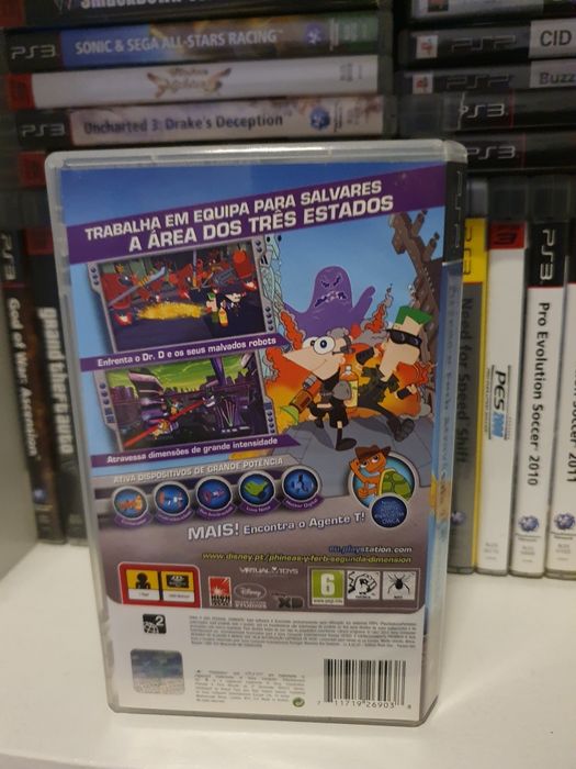 Jogo PSP Phineas e Ferb: Através da 2a Dimensão