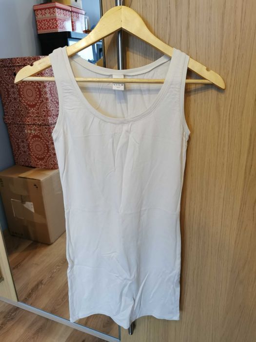 Dłuższa koszulka, kość słoniowa, rozmiar XS/S VILA Clothes