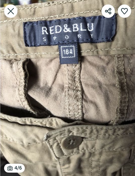 Брюки Карго Red&Blu, нарост 164 см, отл.сост, 100% cotton