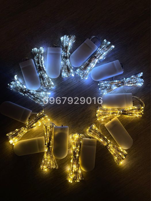 Гірлянда роса нитка led на батарейці 3м 5м 10м