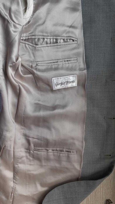 Fato homem 3 peças cinzento claro casaco blazer colete calças M