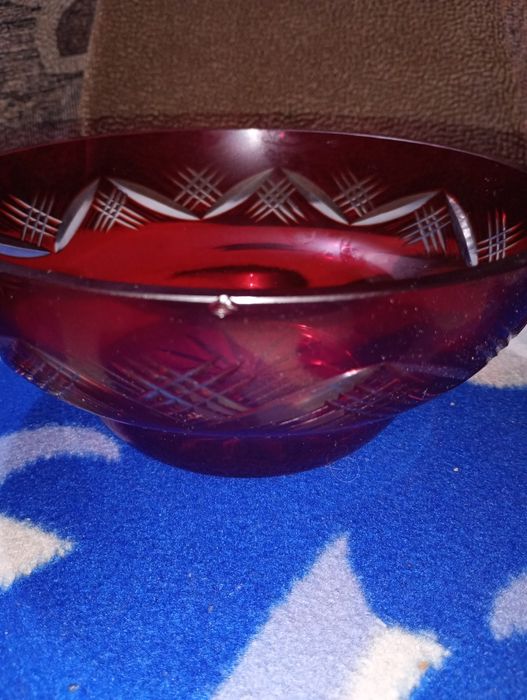 Ваза Богемское стекло.  Солатник,фрутовница,конфетница.Чехословакия