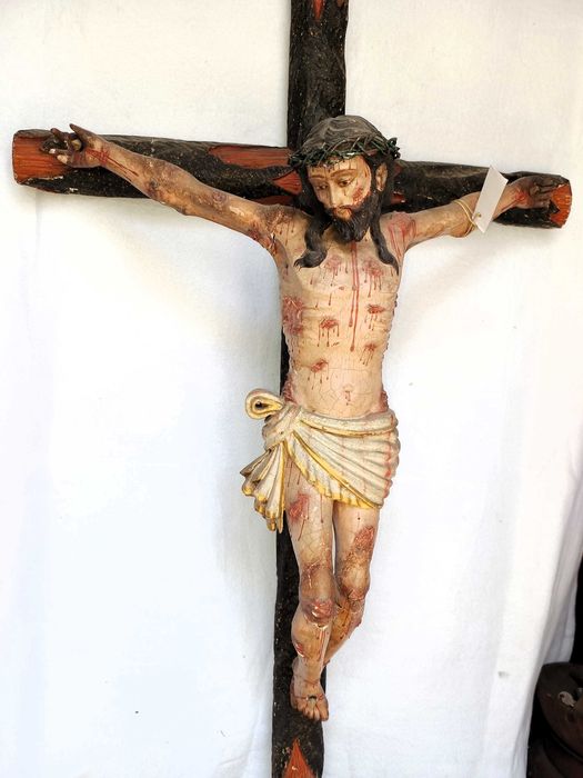 Crucifixo Madeira Barroco Grande Dimensão