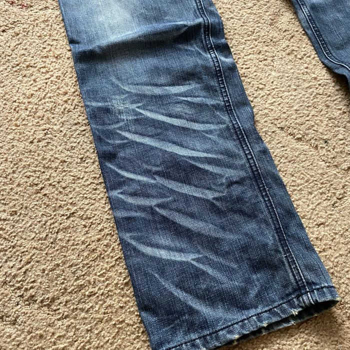 Джинсы синие Fishbone straight прямые клеш буткат фейд фларед bootcat flared jeans