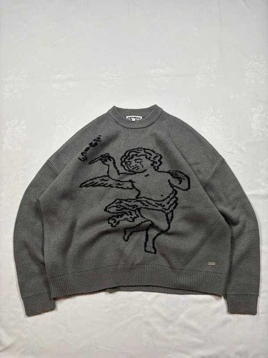 Sweter Review oversize z aniołkiem angel Thug life swag boxy skate rozmiar S