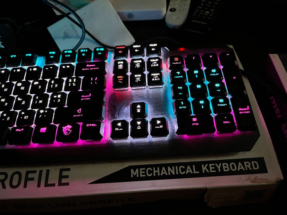 Клавиатура механика MSI GK50 LOW PROFILE, 100%, RGB