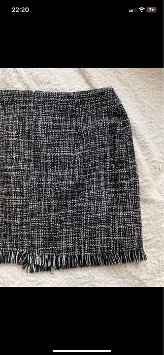 Elegancka spódnica zima wiosna kratka czarny biały S/M primark