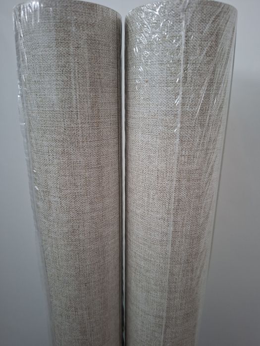 Tapeta Caselio 6852 19 80 beżowa imitująca len