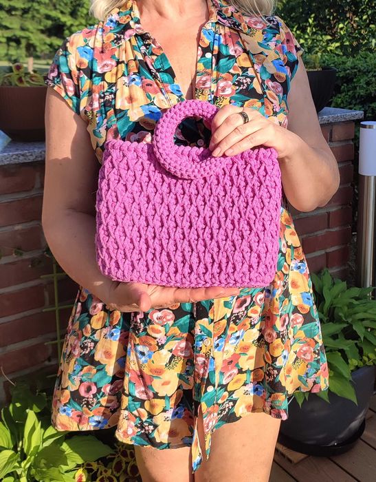 Torebka ze sznurka bawełnianego handmade