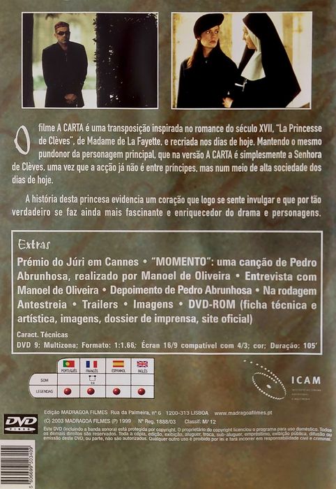 A CARTA - DVD Manoel de Oliveira