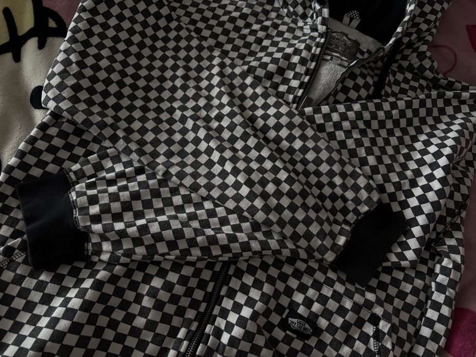 vans off the wall худі на замку розмір L в клітинку кофта зіпка