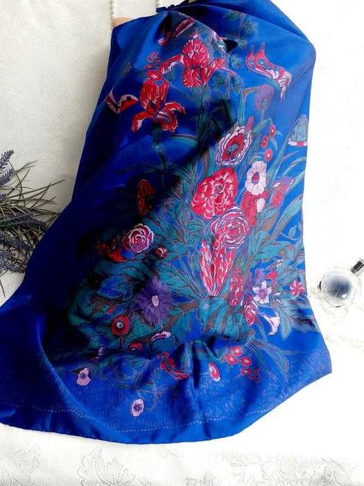 Райский сад! винтаж роуль роспись батиком головной убор цветы бафф