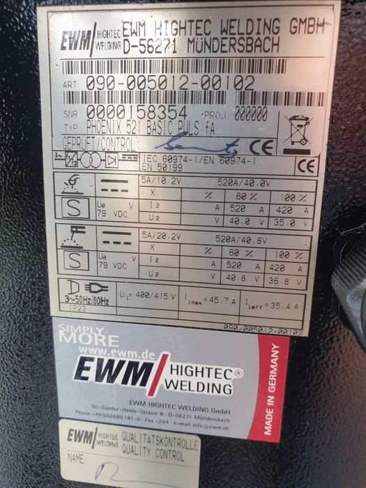 Spawarka migomat  EWM PHOENIX 521 Basic puls