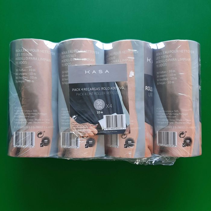 NOVO Conjunto 4 Recargas Rolo Tira Pelos 36 Folhas