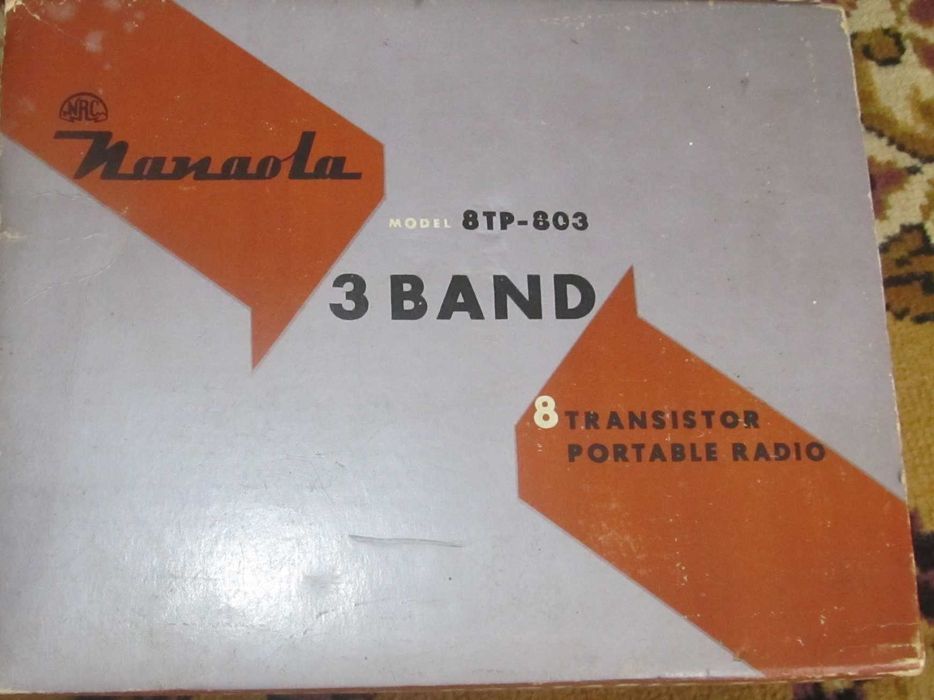 stary karton po starym tranzystorowym odbiorniku z lat 60'