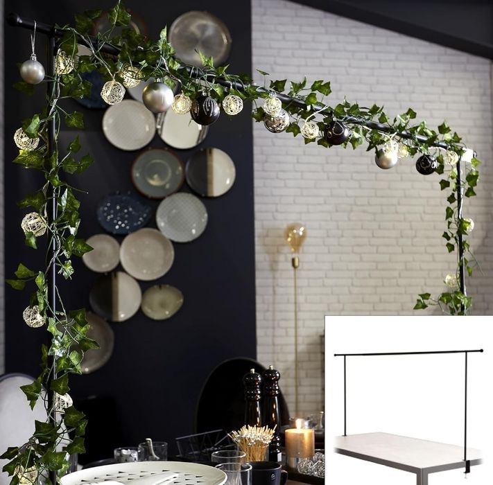 Home Deco Factory MO1323 regulowany stelaż dekoracyjny na stół, czarny