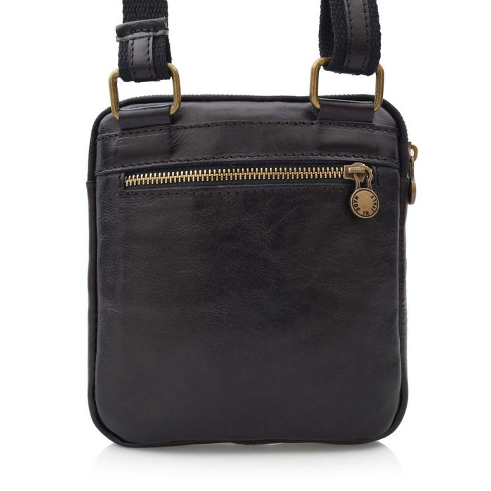 TORBA skórzana męska na ramię raportówka V379 brązowa