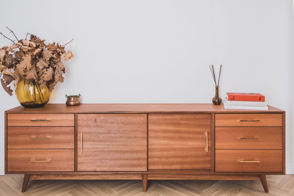 Sideboard Nåde MAHOŃ szafka rtv komoda mid-century modern duński styl