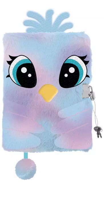 Pamiętnik z kłódką 3D włochacz A5 96k PASTEL BIRD. Nowy Produkt