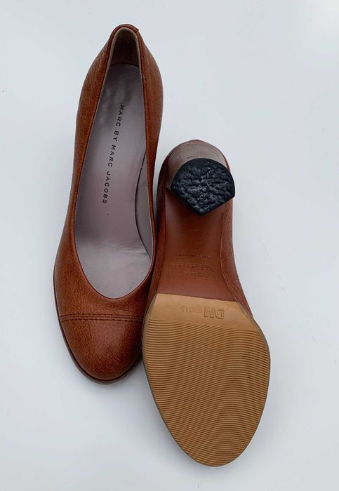 Czółenka Brązowe 36 Brąz Skórzane Marc by Marc Jacobs Obcas