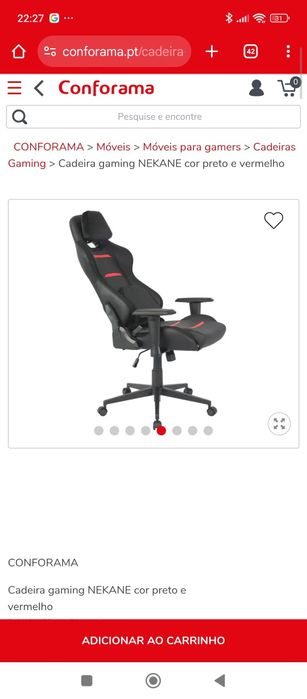 Cadeira  gaming nova
