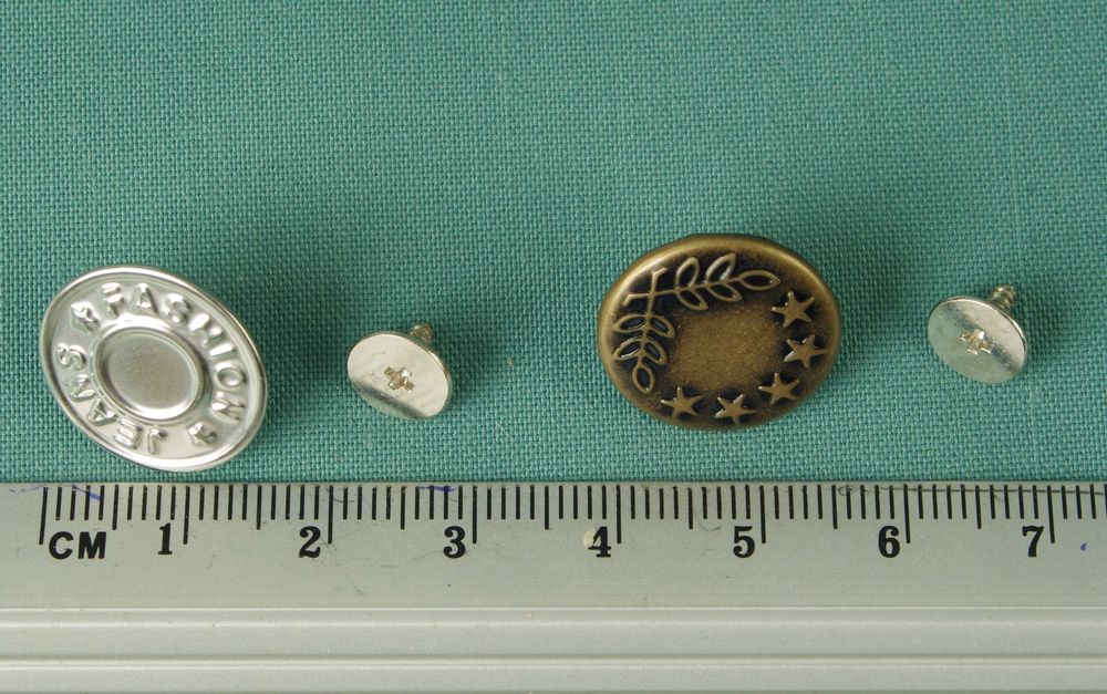 Пуговицы металлические на винтах для ремонта джинсовых вещей