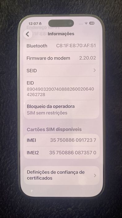 Iphone 16 Pro 99% Bateria