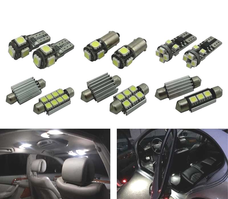 KIT COMPLETO DE 18 LÂMPADAS LED INTERIOR MERCEDES CLASE SLK R171 SLK200 SLK280 SLK300 SLK350 SLK55 AMG 04-10