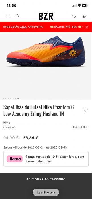 Ténis NIKE Futsal (38,5 EUR)