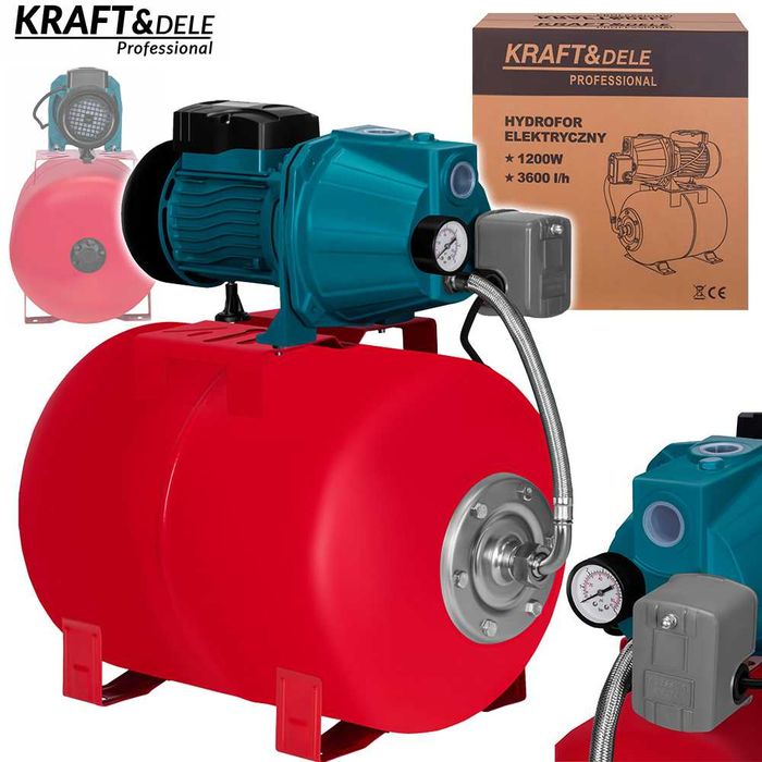 KRAFT&DELE Hydrofor Elektryczny Wody 1200w 3600l/h Zbiornik 24l KD5232