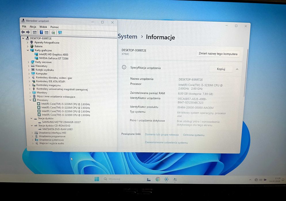 Asus R704V -17 cali - i5- GF 720M- SSD -8Gb Ram