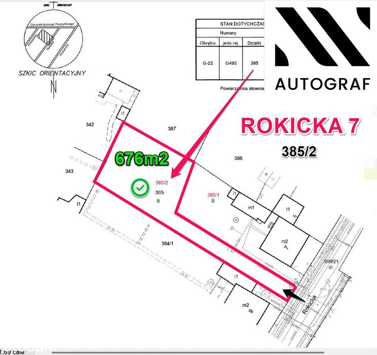 Działka budowlana 676 m² Rokicka 7 Łódź Świetna Lokalizacja - Widok 3