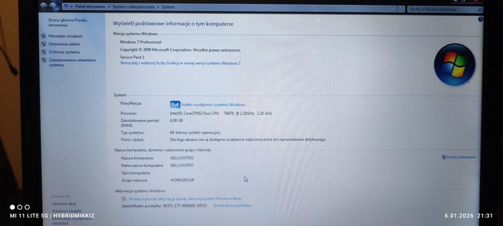 Laptop DELL VISTRO z zasilaczem okazja