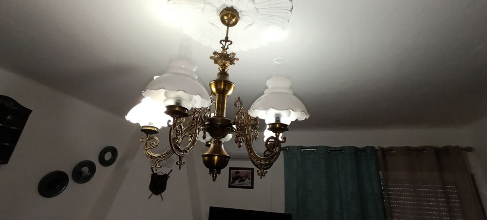 Candeeiro de teto em estanho/latão