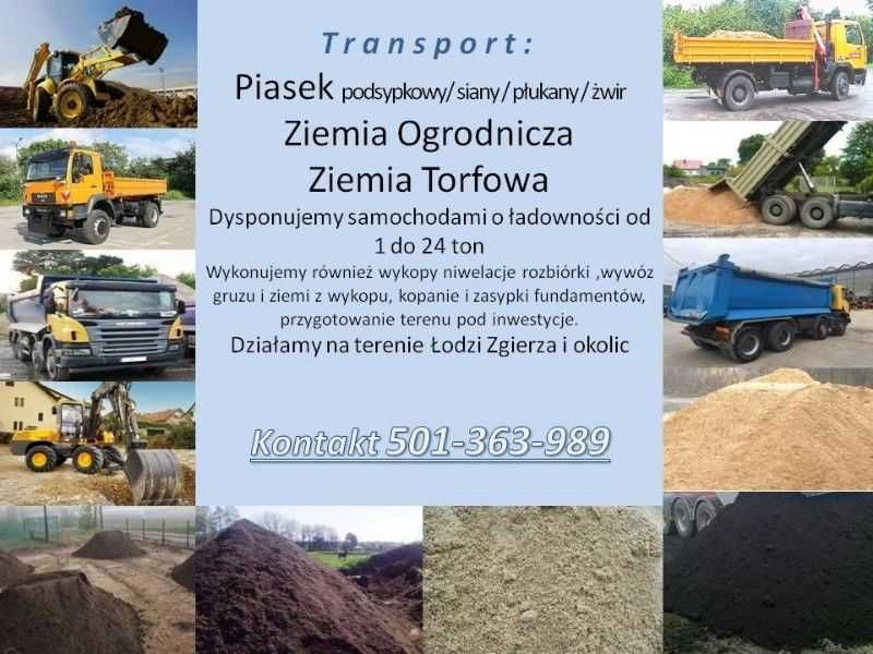 Piasek, piasek pod kostkę, piasek siany, Żwir Łódź Zgierz