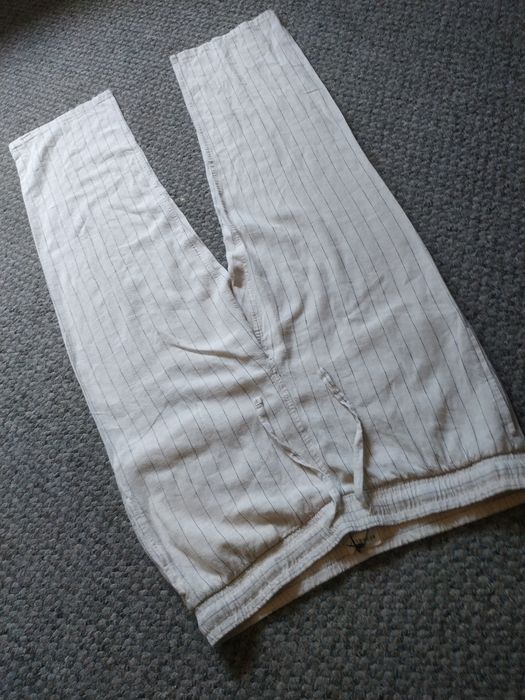 Spodnie L Len 55% Lniane casual szeroka nogawka
