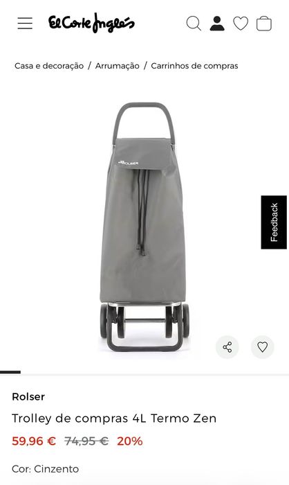 Carrinho/Trolley compras Termo zen Rolser 4L