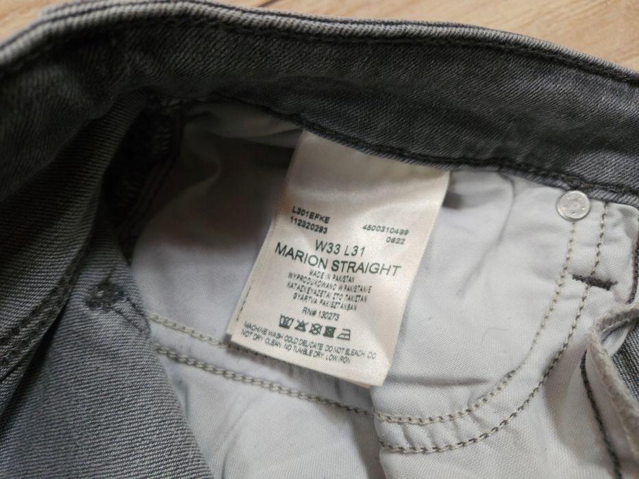 LEE Marion Straight Spodnie Jeans Szare r. 33/31