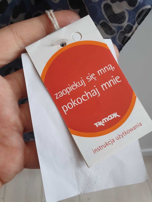 Niebieska chusta szalik apaszka panterka nowa z metką TK Maxx modal
