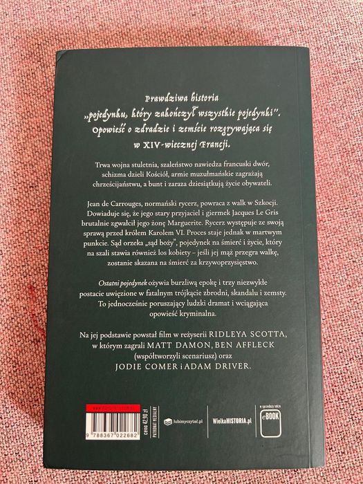 Książka Ostatni pojedynek Eric Jager