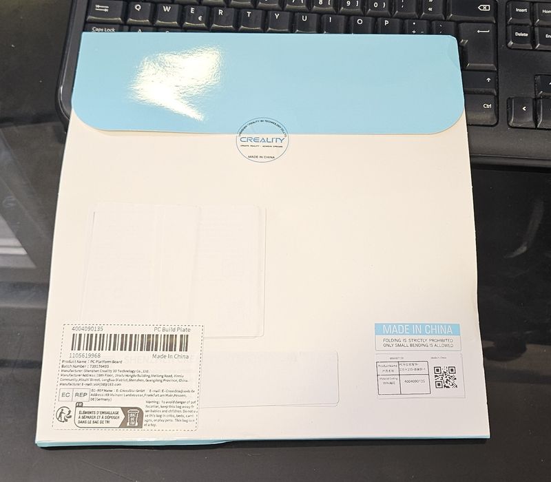 Tapete mesa quente Creality original fechada