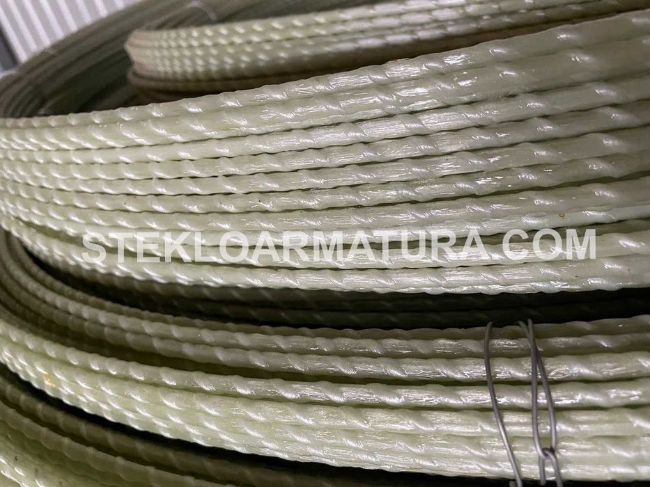 Композитная арматура 7мм с песком для бетона, зеленая для теплиц Ф4-12